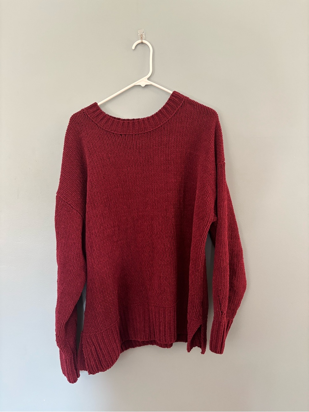 aerie like candy crew sweater - Wine
